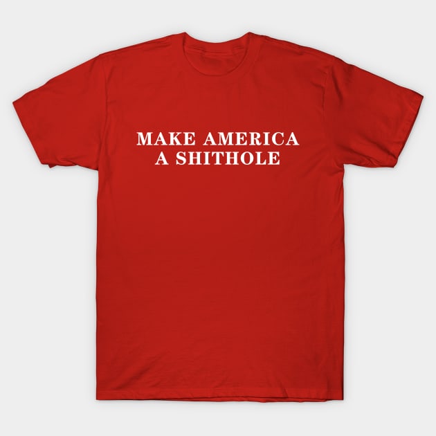 Make America A Shithole Country Campaign Slogan T-Shirt by Lord Teesus